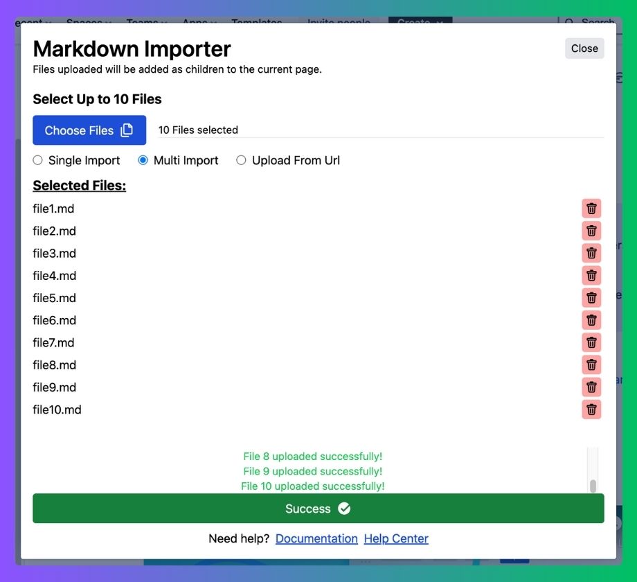 Markdown Bulk Import